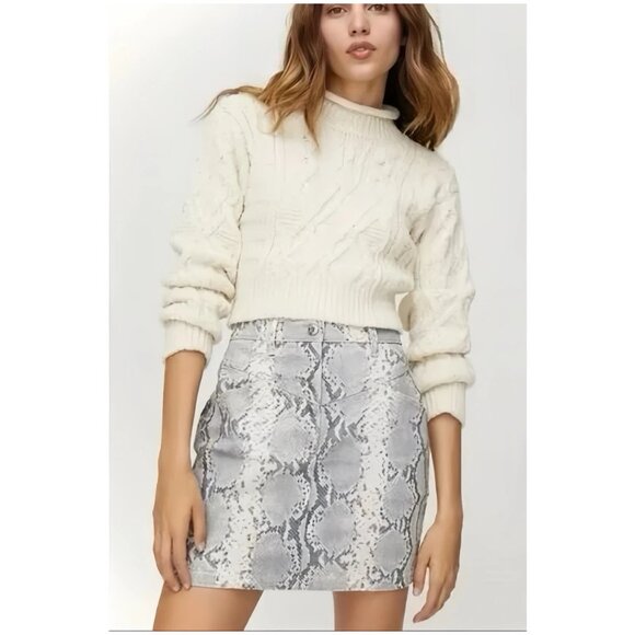 Aritzia Wilfred Free Kelsey Snakeskin Python Mini Skirt Sz 4 - Picture 1 of 13